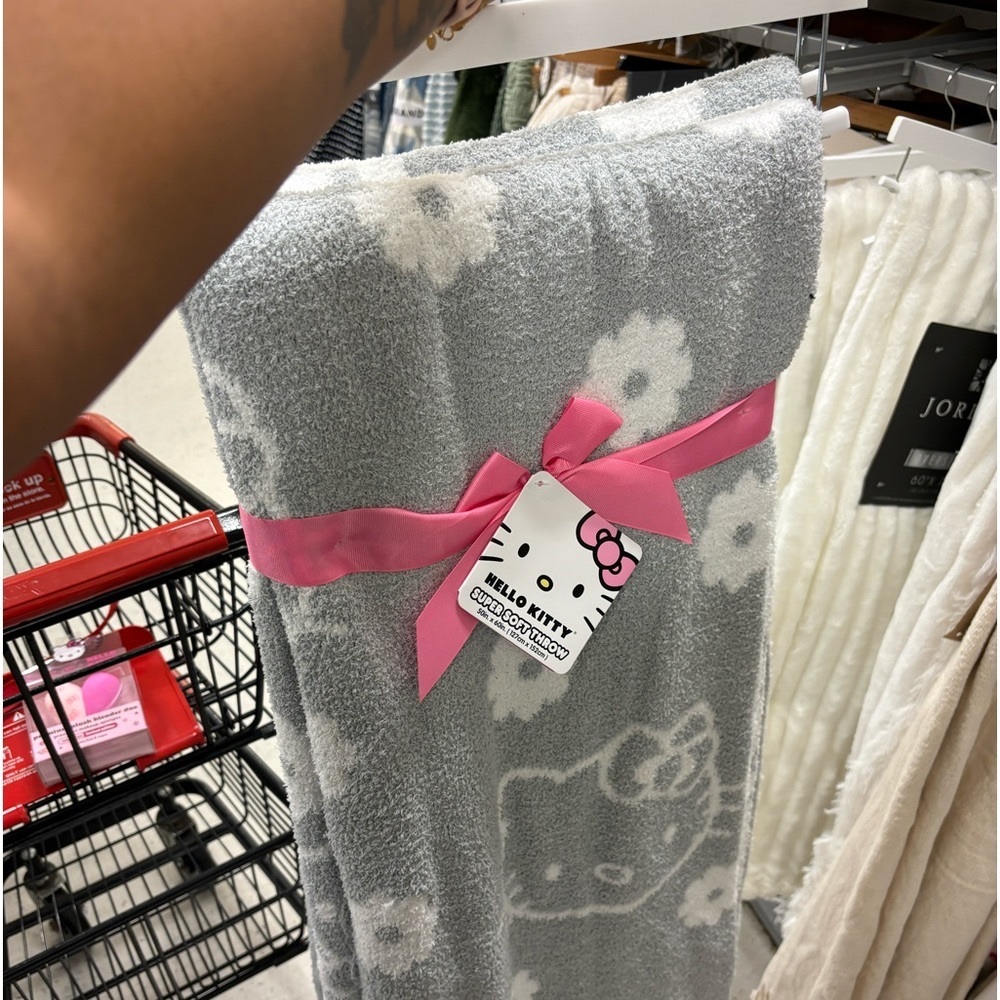 Gray Hello Kitty Blanket